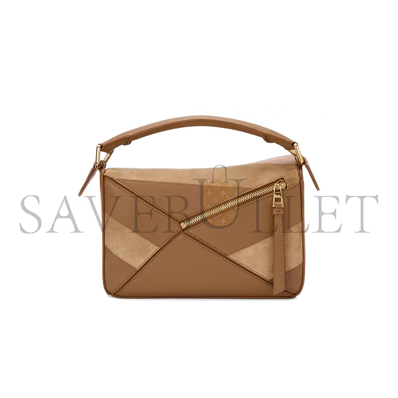 LOEWE SMALL PUZZLE BAG IN CLASSIC CALFSKIN AND SUEDE A510S21XBR (24.5*16.5*10.5cm)